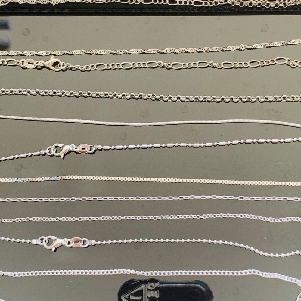 1-10 Anthro 925 Sterling Silver Snake Chain 1 out of 10 Styles Necklace - Picture 14 of 16